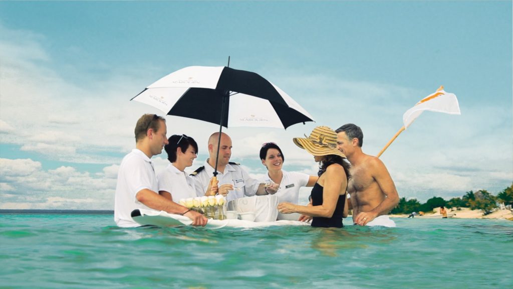 Croisière de luxe Seabourn aux Caraïbes - caviar dans les vagues