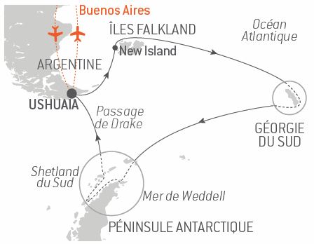 Croisière Îles Falkland, Géorgie du Sud et péninsule Antarctique