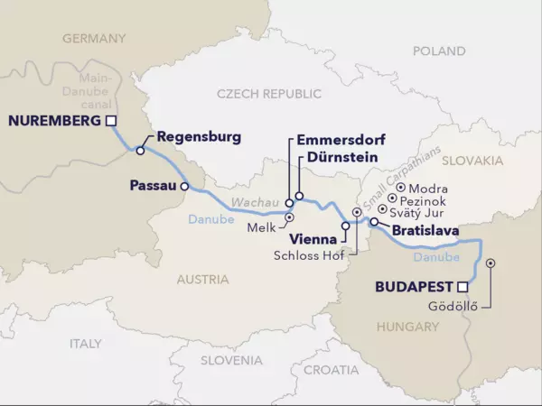 Des métropoles enchanteresses, reliées par le bleu séduisant du Danube