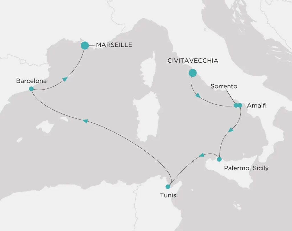 Croisières de luxe Crystal de Rome à Marseille