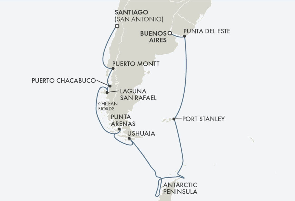 Croisière Regent Seven Seas Cruises de Buenos Aires (Argentine) à Santiago (Chili)