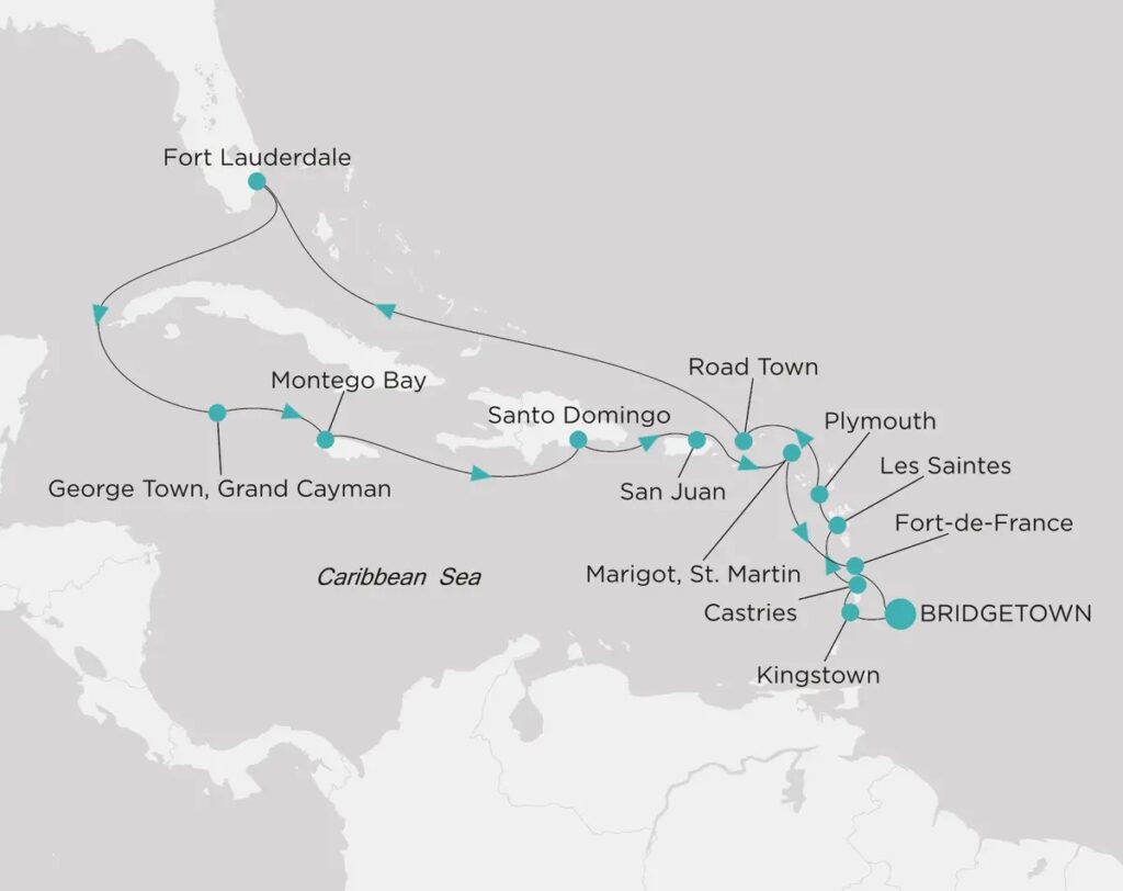 Crystal Cruises Bridgetown → Bridgetown
(17 nuits)﻿