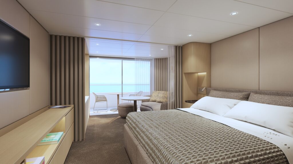 De larges suites avec balcon privé à bord du navire de croisières Scenic Ikon
