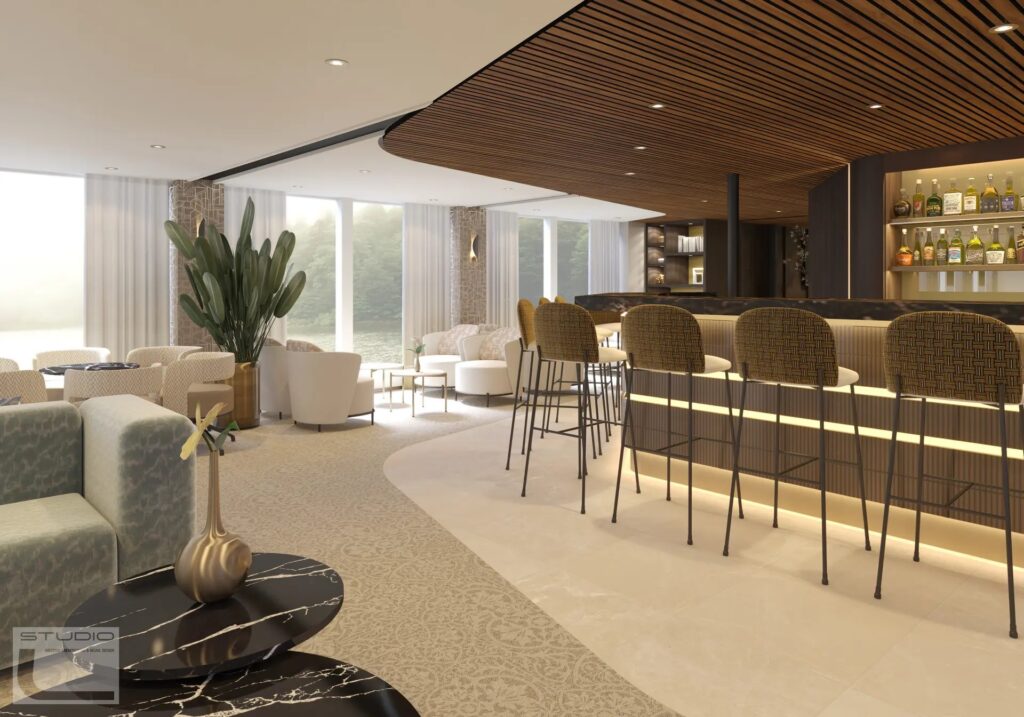 Le bar à bord de l'AMADEUS Mira