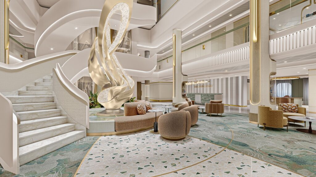 L'atrium du navire Oceania Sonata d'Oceania Cruises