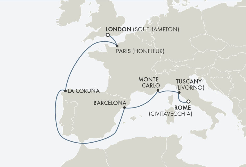 Croisière Regent de de Rome à Londres