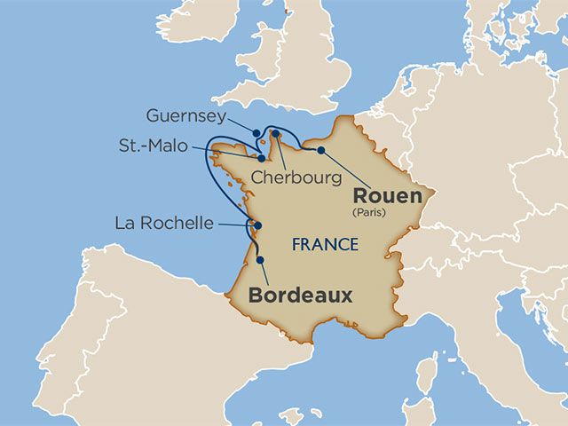 Seine combinée avec Bordeaux, la Normandie, la Bretagne