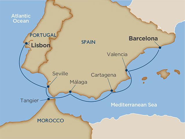 Croisière Windstar Cruises entre Barcelone et Lisbonne