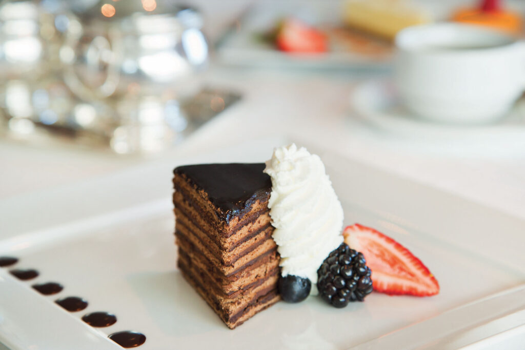 Gâteau au chocolat fondant au restaurant Polo Grill