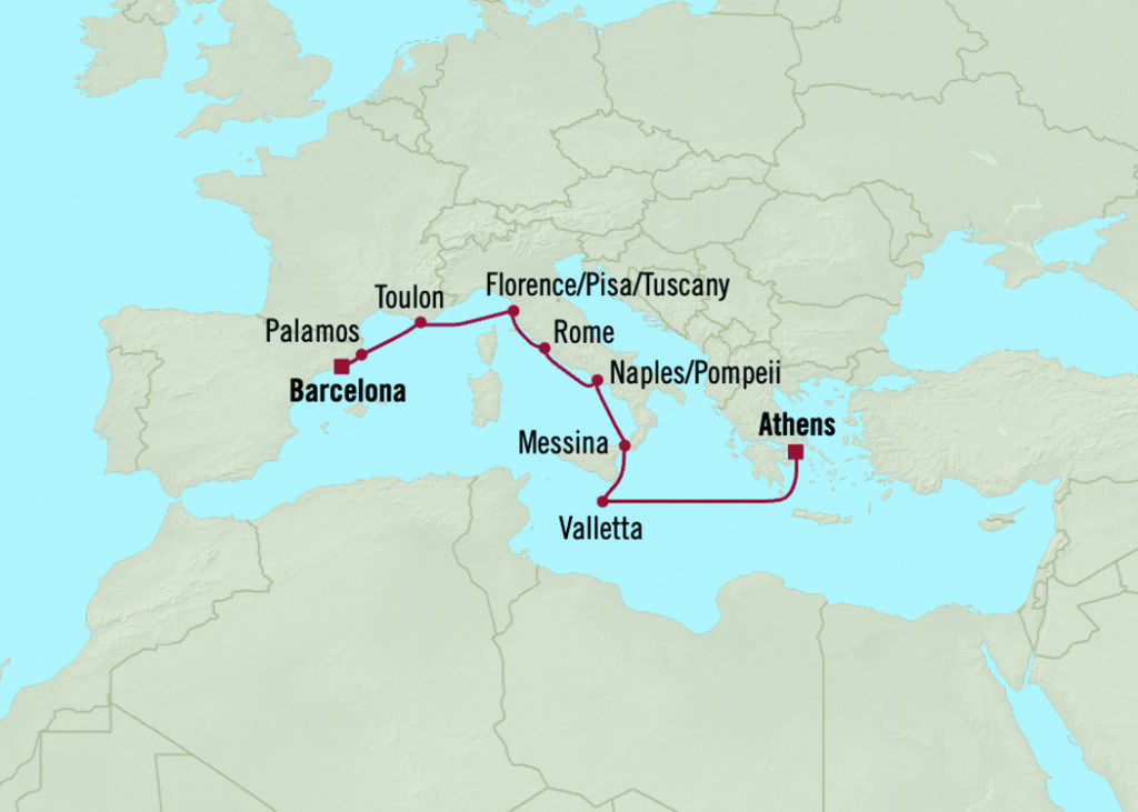 Méditerranée festive entre Athènes et Barcelone en croisière