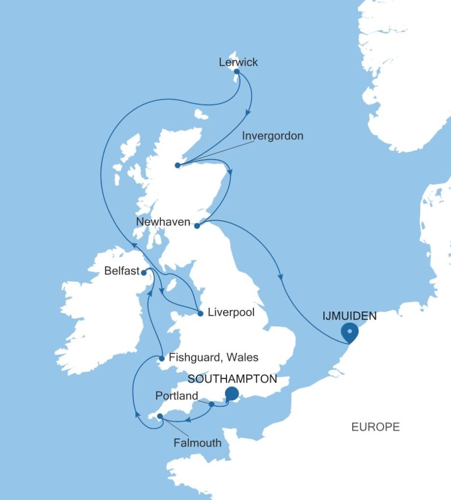 Southampton – IJmuiden (Amsterdam) avec Silversea