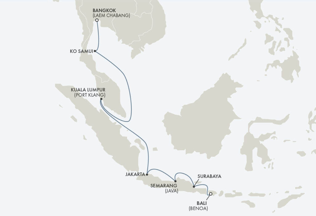 Croisière haut de gamme Asie, 11 nuits au départ de Bangkok (Laem Chabang) vers Bali
