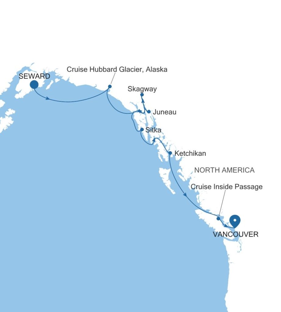 Croisière de luxe en Alaska : Seward (Anchorage) – Vancouver