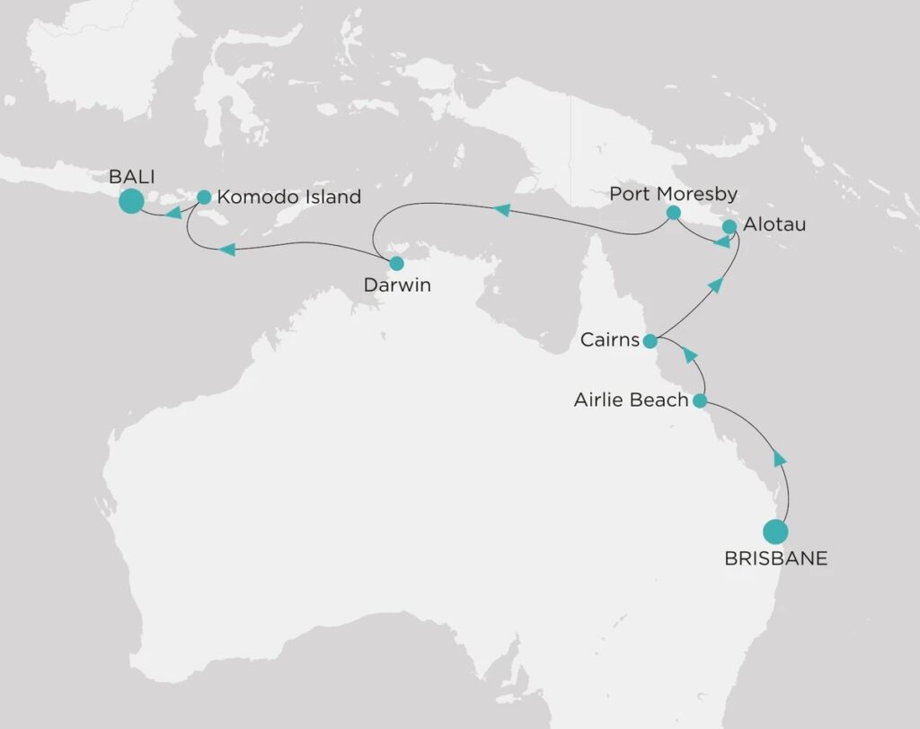 Carte Croisière Australie & Papouasie‑Nouvelle‑Guinée